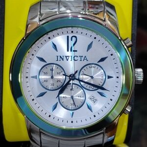 Invicta NWT 47mm Specialty Silver Iridescent Chronograph Polished Watch